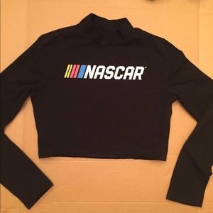 NASCAR Mock Turtleneck Long Sleeve Crop Top